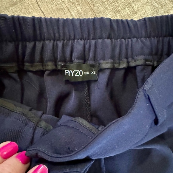 Women’s Navy Wide-Leg Pleated Dress Pants | High Waist Trousers | Size XS | NWT - Picture 8 of 10